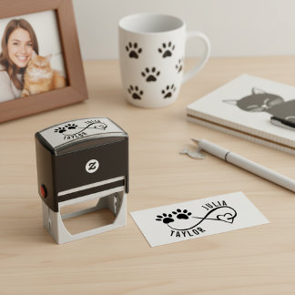 Heart and Paws Name Stamp for a Dog Lover