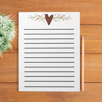 Heart And Pip Berries Dark Lined Notepad by PinkiesEZ2C at Zazzle