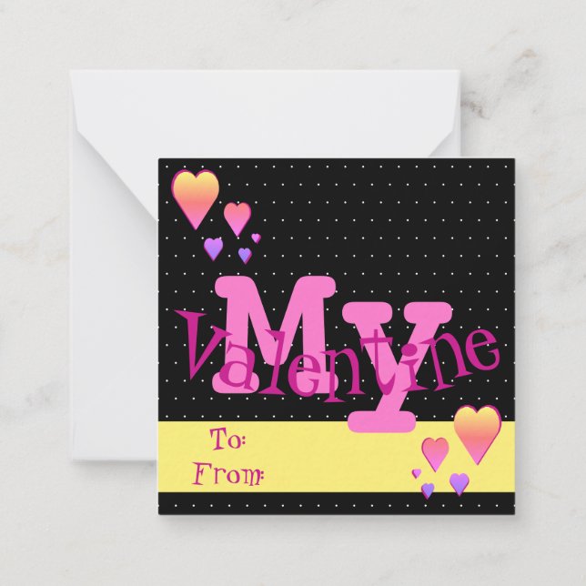 Heart And Polka Dot Note Card (Back)