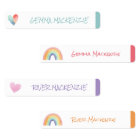 Heart and Rainbow Color Coded Girl Waterproof Name