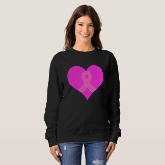 Heart and Ribbon Breast Cancer Charity Design Sweatshirt