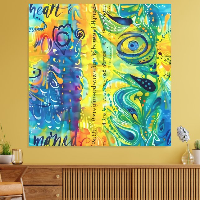 Heart And Soul: Abstract minimalist Canvas Print (Insitu(LivingRoom))