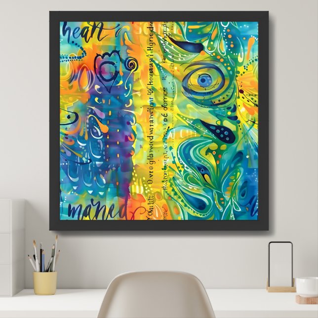 Heart And Soul: Abstract minimalist Framed Art (Home Office)
