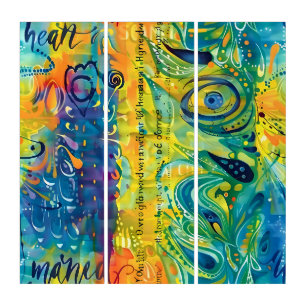 Heart And Soul: Abstract minimalist Triptych