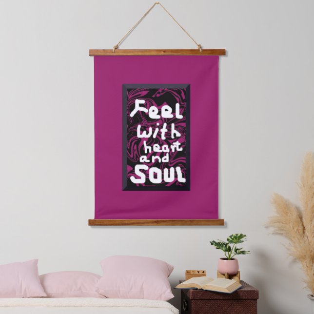 Heart and Soul Wood Topped Wall Tapestry (Bedroom)