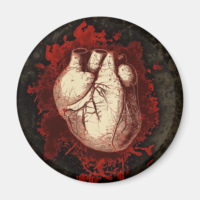 Heart and Spatter Magnet (Front)