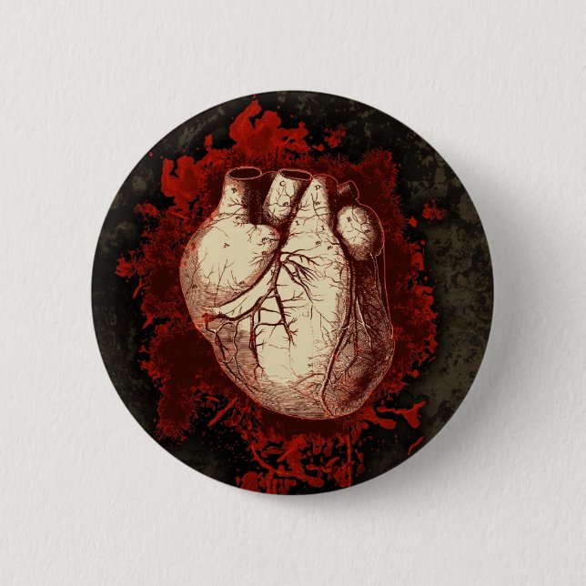 Heart and Spatter Pinback Button (Front)