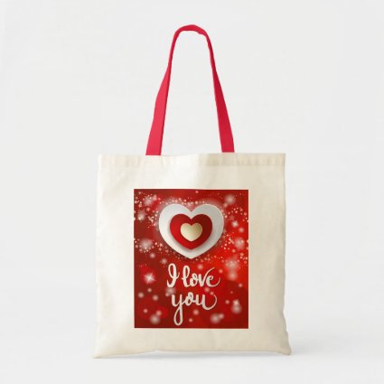 Heart and Stars in Red Tote Bag