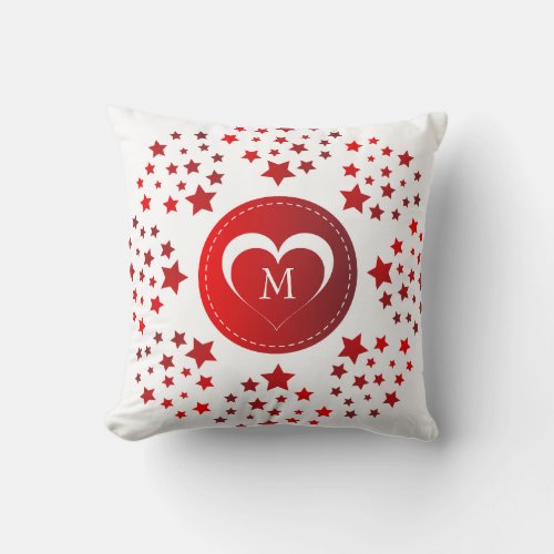 Heart And Stars Pattern  Throw Pillow