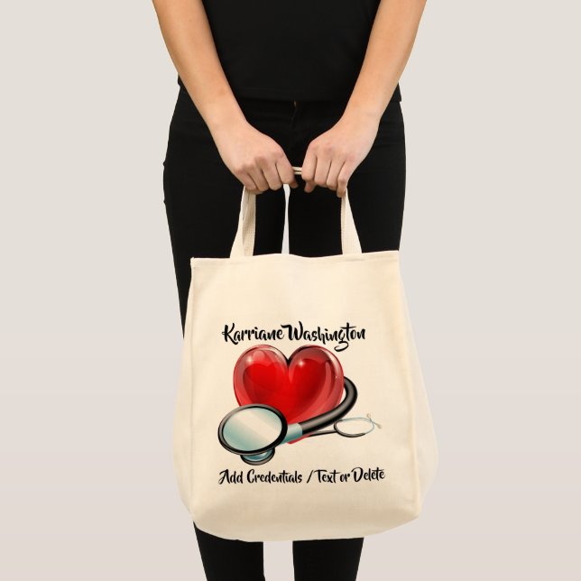 Heart and Stethoscope Medical Tote (Front (Product))