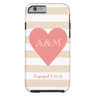 Heart and Stripes Engaged Tough iPhone 6 Case