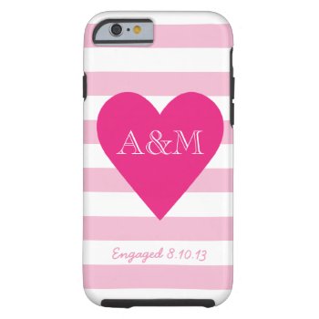 Heart And Stripes Engaged Tough Iphone 6 Case by Jmariegarza at Zazzle