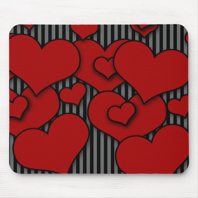Heart and Stripes Mouse Pad (Front)