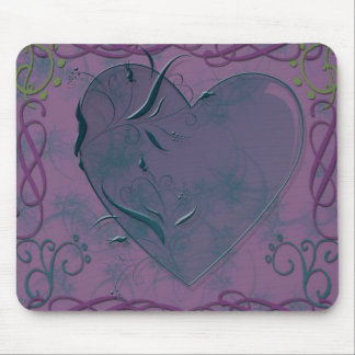 heart and swirls mouse pad