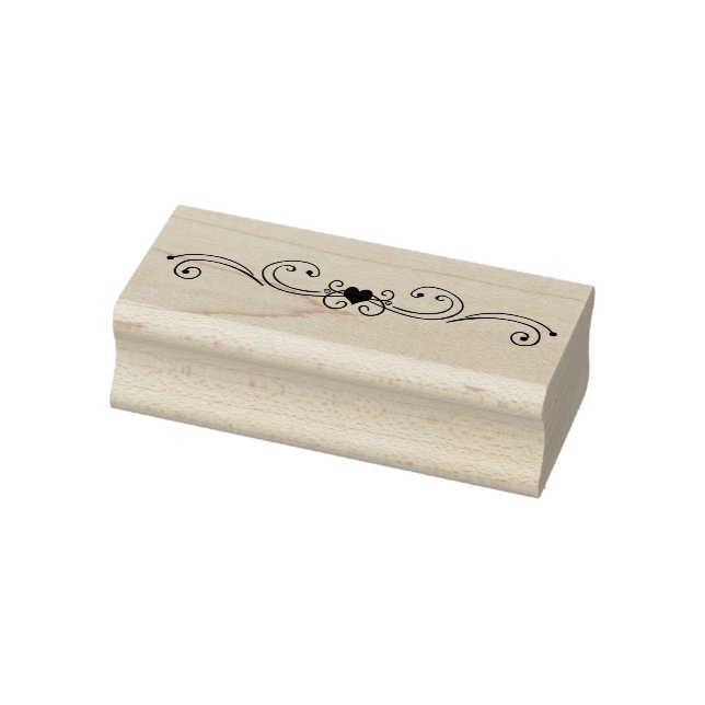 Heart and Swirls Wood Art Stamp (Stamp)