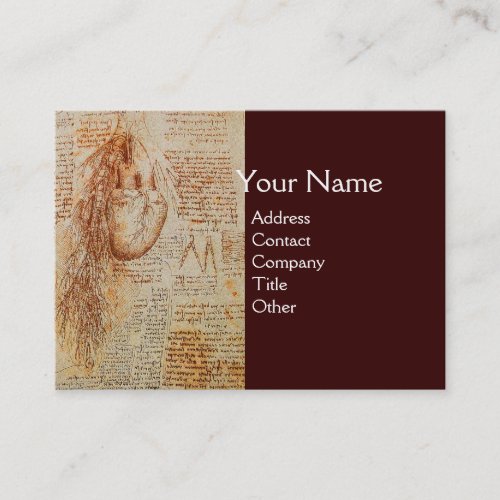 Heart and the Bronchial Arteries Medical Monogram Business Card