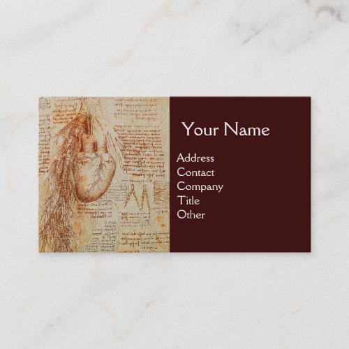 Heart and the Bronchial Arteries Medical Monogram Business Card