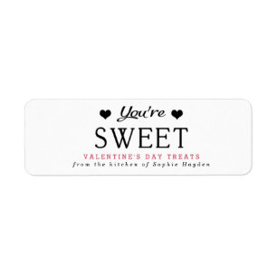 Heart and Typography You're Sweet Valentine's Day Label