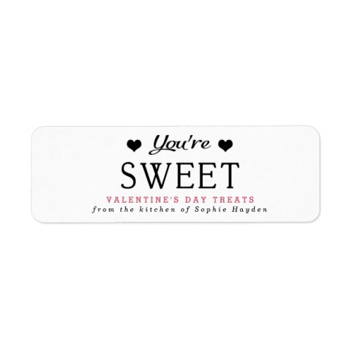 Heart and Typography Youre Sweet Valentines Day Label