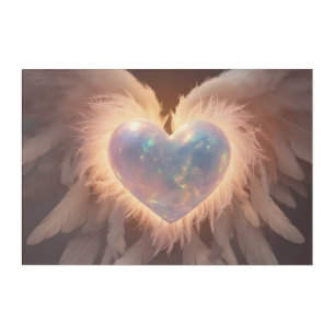 *~*~  Heart Angel Peach Wings  AP78 Opal Acrylic Print