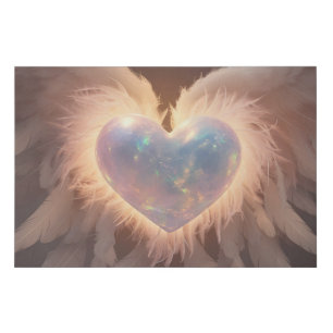 *~*~  Heart Angel Peach Wings  AP78 Opal Faux Canvas Print