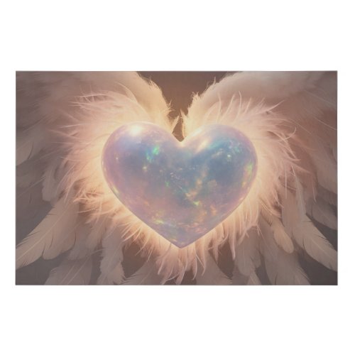   Heart Angel Peach Wings  AP78 Opal Faux Canvas Print