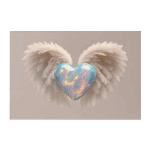 *~*~  Heart Angel Wings  AP78 Flash Opal Acrylic Print