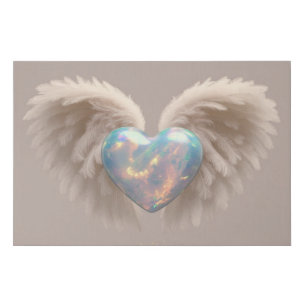 *~*~  Heart Angel Wings  AP78 Flash Opal Faux Canvas Print