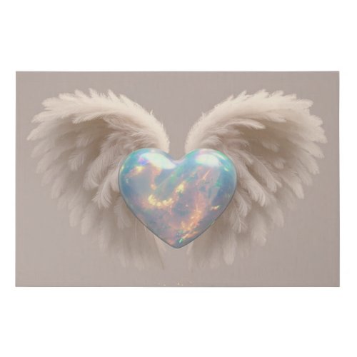   Heart Angel Wings  AP78 Flash Opal Faux Canvas Print