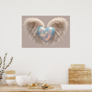 *~*~  Heart Angel Wings  AP78 Flash Opal Poster