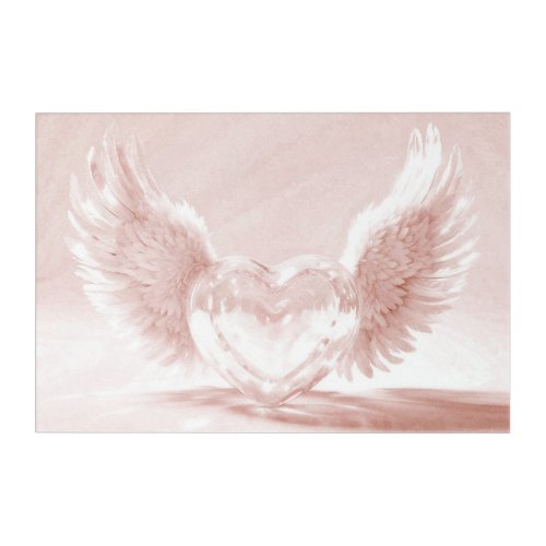  HEART ANGEL WINGS AP78 Peach Acrylic Print
