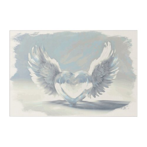  HEART ANGEL WINGS AP78 White Frame Acrylic Print