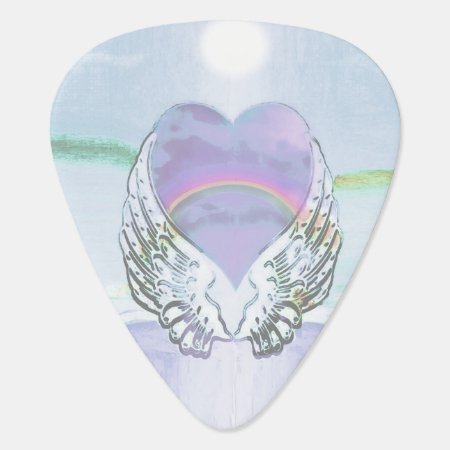 Heart, Angel Wings & Ocean Guitar Pick