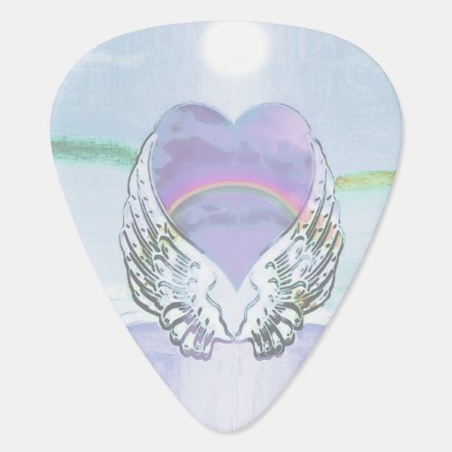 Heart Angel Wings  Ocean Guitar Pick