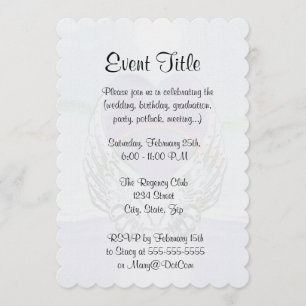 Heart, Angel Wings & Ocean Invitation