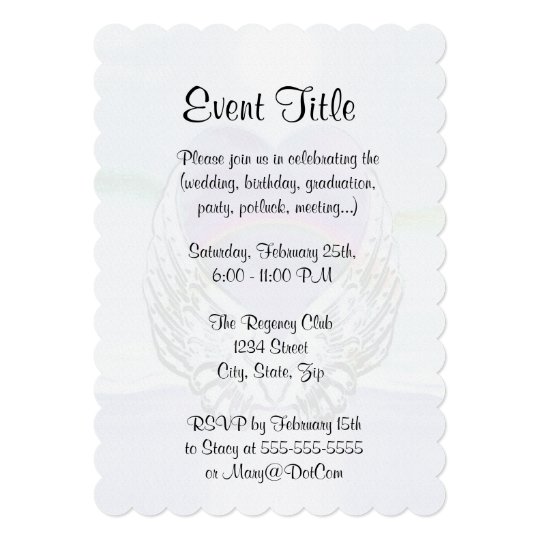 heart angel wings ocean invitation zazzle com