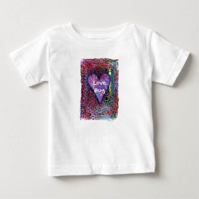 Heart Animal Print Baby Tutu Baby T-Shirt (Front)