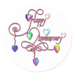 heart anniversary classic round sticker