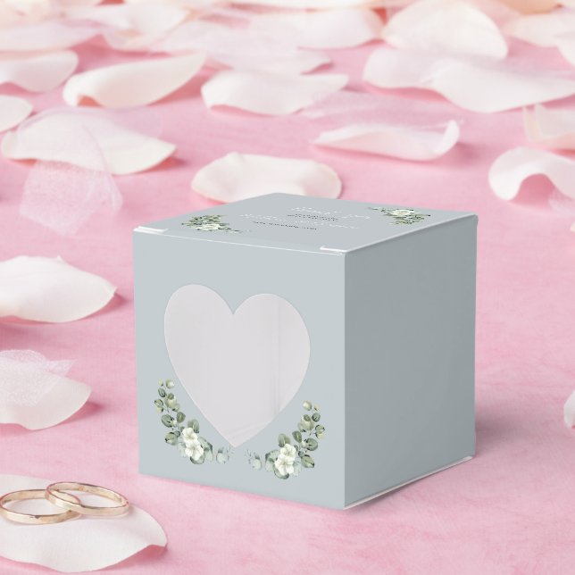 Heart Appetture Modern eucalyptus Wedding Favor Boxes (Wedding)