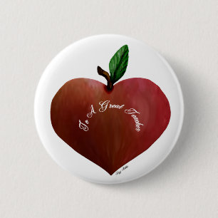 Heart Apple Teacher's Gift Button