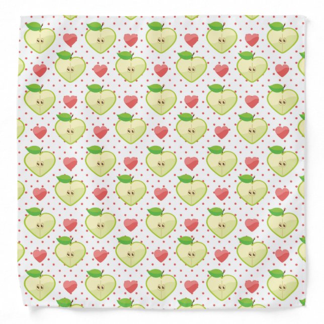 Heart Apples with Pink Polka Dots And Hearts Bandana (Front)