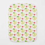 Heart Apples with Pink Polka Dots And Hearts Burp Cloth