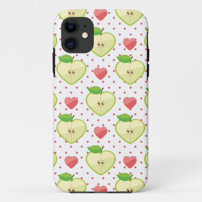 Heart Apples with Pink Polka Dots And Hearts Case-Mate iPhone Case (Back)