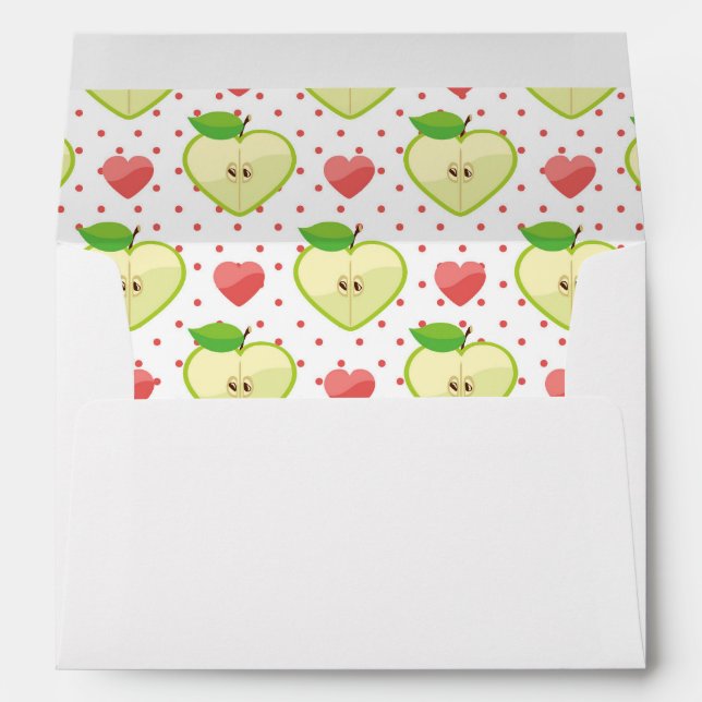 Heart Apples with Pink Polka Dots And Hearts Envelope (Back (Bottom))