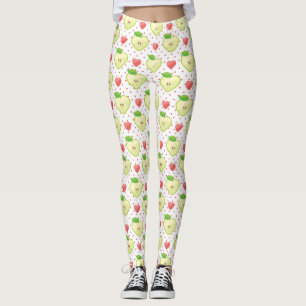 Heart Apples with Pink Polka Dots And Hearts Leggings