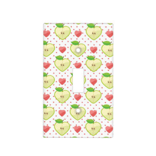 Heart Apples with Pink Polka Dots And Hearts Light Switch Cover