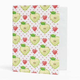 Heart Apples with Pink Polka Dots And Hearts Mini Binder