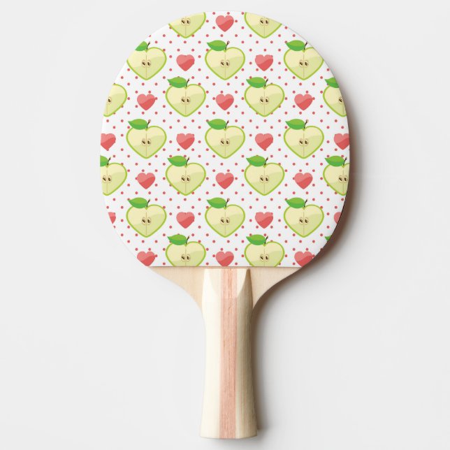 Heart Apples with Pink Polka Dots And Hearts Ping-Pong Paddle (Front)