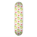 Heart Apples with Pink Polka Dots And Hearts Skateboard Deck
