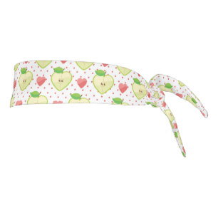 Heart Apples with Pink Polka Dots And Hearts Tie Headband